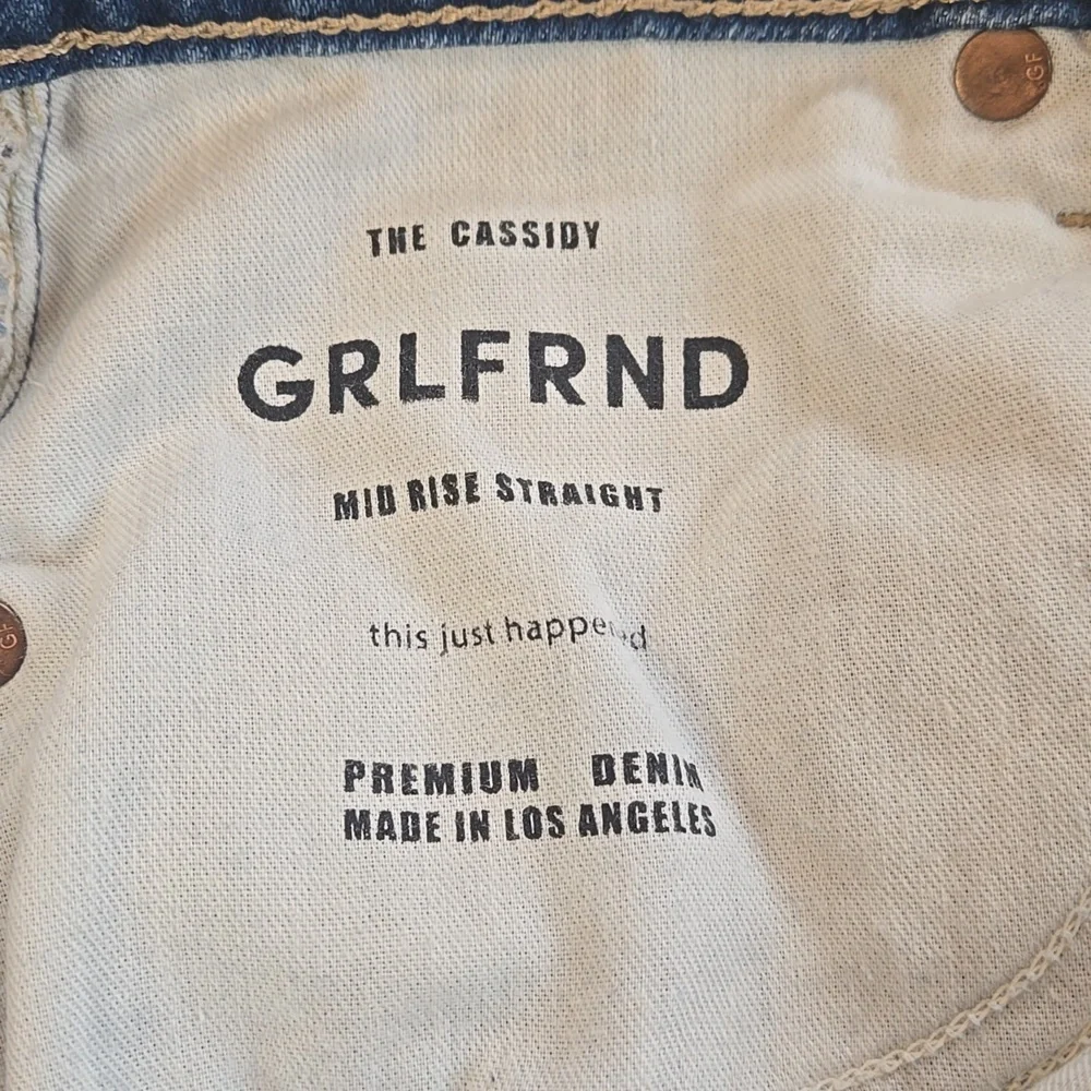 GRLFRND The Cassidy Straight Leg Blue Jeans Size 25 - Picture 8 of 16